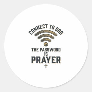 Connect to God Prayer Christian Vector Design_1 Classic Round Sticker