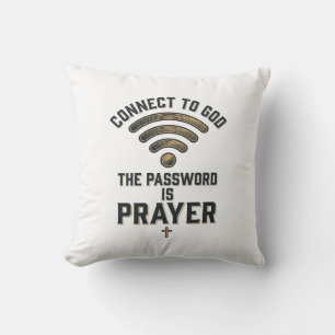 Connect to God Prayer Christian Vector Design_1 Cushion