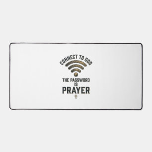 Connect to God Prayer Christian Vector Design_1 Desk Mat