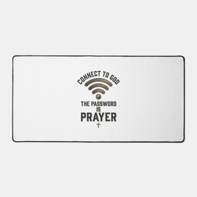 Connect to God Prayer Christian Vector Design_1 Desk Mat (Front)