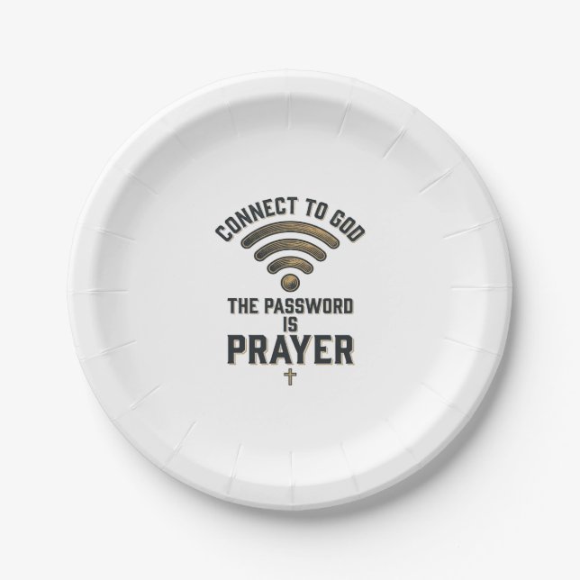 Connect to God Prayer Christian Vector Design_1 Paper Plate (Front)