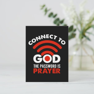 Connect To God The Password Prayer Gift Christian  Postcard