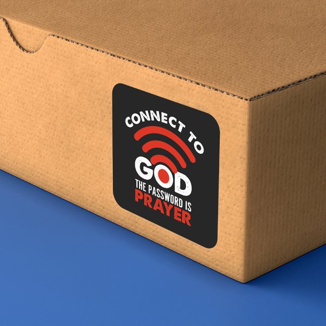 Connect To God The Password Prayer Gift Christian  Square Sticker (Creator Uploaded)