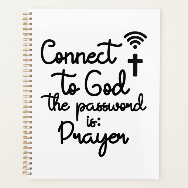Connect to God with Prayer Christian Quote Planner (Front)