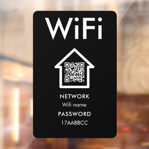 Connect To Wifi   Scan To Connect Guest Room Black Window Cling