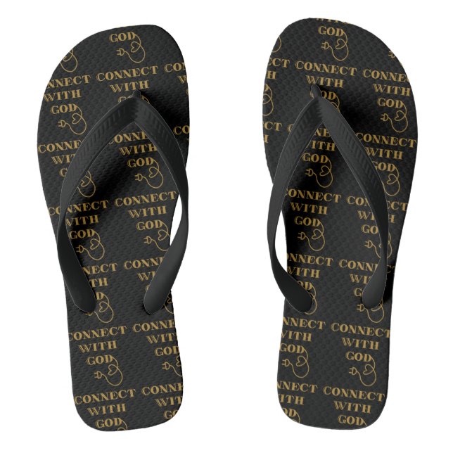Connect With God Biblical Quote All-Over Unisex Flip Flops (Footbed)