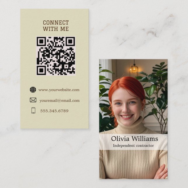 Connect with Me - Custom QR Code Card (Front/Back)