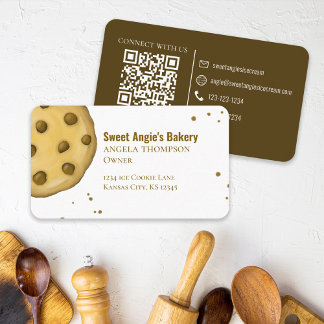 Connect With Me | QR Code Simple Bakery Cookie Business Card