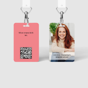 Connect With Me QR Code Simple Modern Photo ID Badge