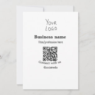 Connect with us business logo QR social media name Holiday Card