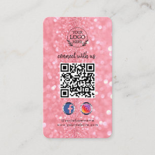 Connect with Us Custom Social Media QR Code Business Card