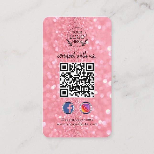 Connect with Us | Custom Social Media QR Code Business Card (Front)