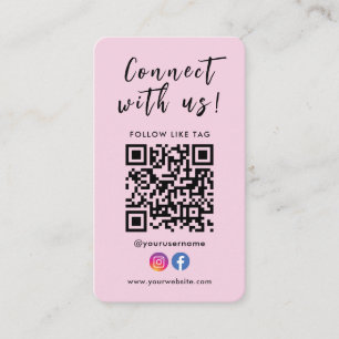 Connect With Us Facebook Instagram Qr Code Business Card