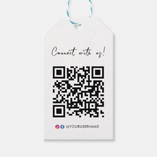 Connect With Us Facebook Instagram QR Code Logo Gift Tags