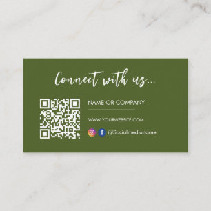 Connect with us Instagram Facebook Logo Moss Green Business Card