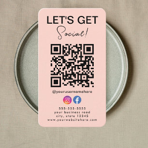 Connect with us Instagram Facebook Logo Qr Code Business Card