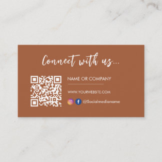 Connect with us Instagram Facebook Logo Terracotta Business Card
