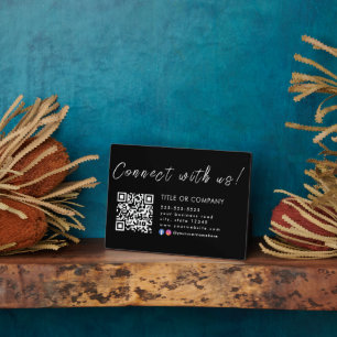 Connect with us Instagram Facebook Qr Code Black Plaque
