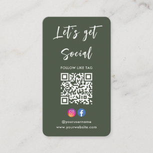 Connect With Us Instagram Facebook Qr Code Forest Business Card