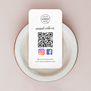 Connect with us Instagram Facebook Social Media QR Business Card