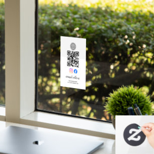 Connect with us Instagram Facebook Social Media QR Window Cling