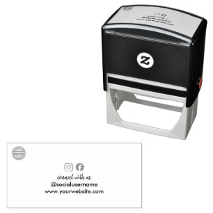 Connect with us Instagram Facebook Social Media Self-inking Stamp