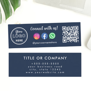 Connect With Us Instagram Facebook Whatsapp Logo Mini Business Card
