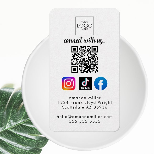 Connect With Us Modern Social Media QR Code Cool Business Card (Creator Uploaded)