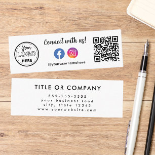 Connect With Us Qr Code Instagram Facebook Logo Mini Business Card