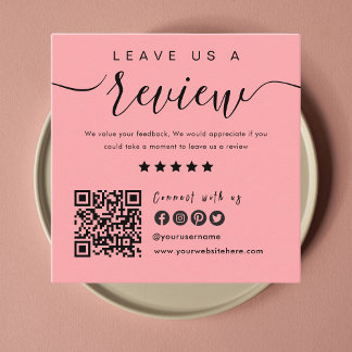Connect With Us QR Code | Leave Us A Review Modern Enclosure Card