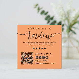 Connect With Us QR Code | Leave Us A Review Modern Invitation