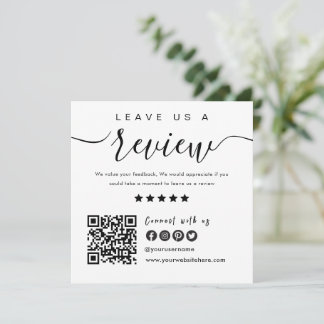 Connect With Us QR Code | Leave Us A Review Modern Invitation