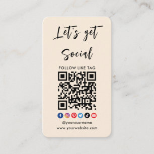 Connect With Us Qr Code Professional Trendy Boho Business Card