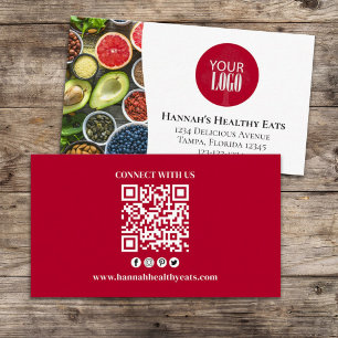 Connect With Us   QR Code Simple Logo Modern Photo Business Card