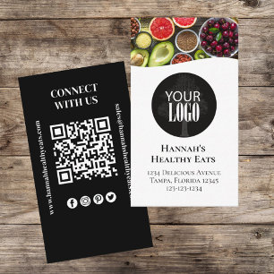 Connect With Us   QR Code Simple Logo Modern Photo Business Card