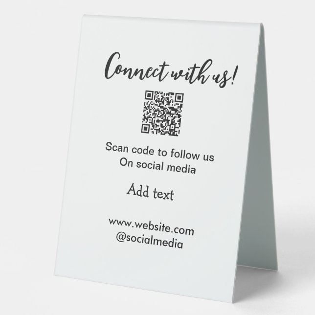 Connect with us scan QR code add website email  (Front)