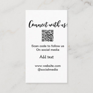Connect with us scan QR code add website email Business Card