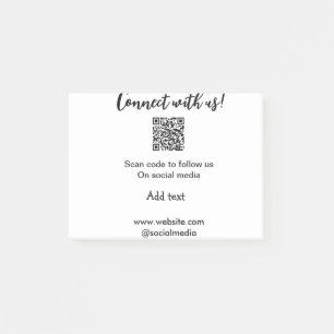 Connect with us scan QR code add website email  Post-it Notes