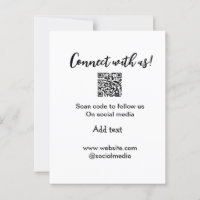 Connect with us scan QR code add website email