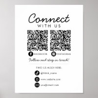 Connect with Us Social Media 2 QR Codes Website