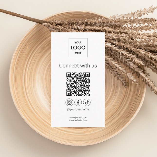 Connect with us Social Media Logo Business Card (Creator Uploaded)