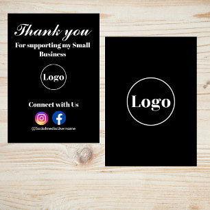 Connect with Us Social Media logo  Small business  Thank You Card