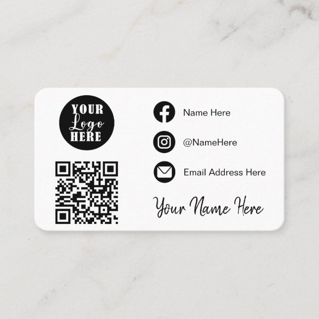 Connect with us | Social Media QR Business Card (Front)