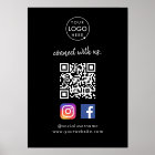 Connect with us | Social Media QR Code Black