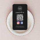 Connect with us | Social Media QR Code Black