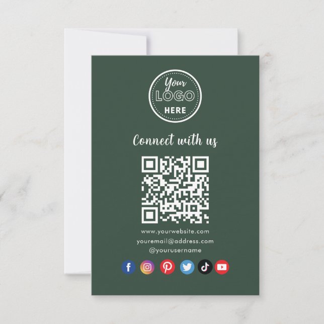 Connect With Us Social Media QR Code Business Card (Front)