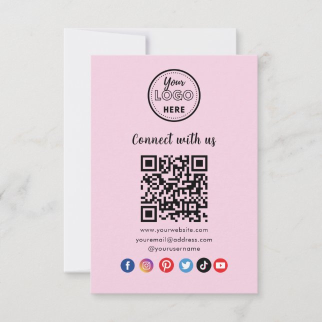 Connect With Us Social Media QR Code Business Card (Front)