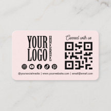 Connect with us Social Media QR Code Pink Business