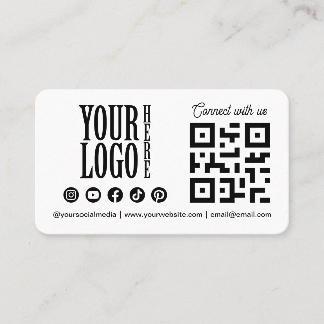 Connect with us Social Media QR Code whit Business Card (Front)