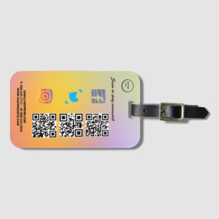 Connect with us through our Social Media QR Code Luggage Tag